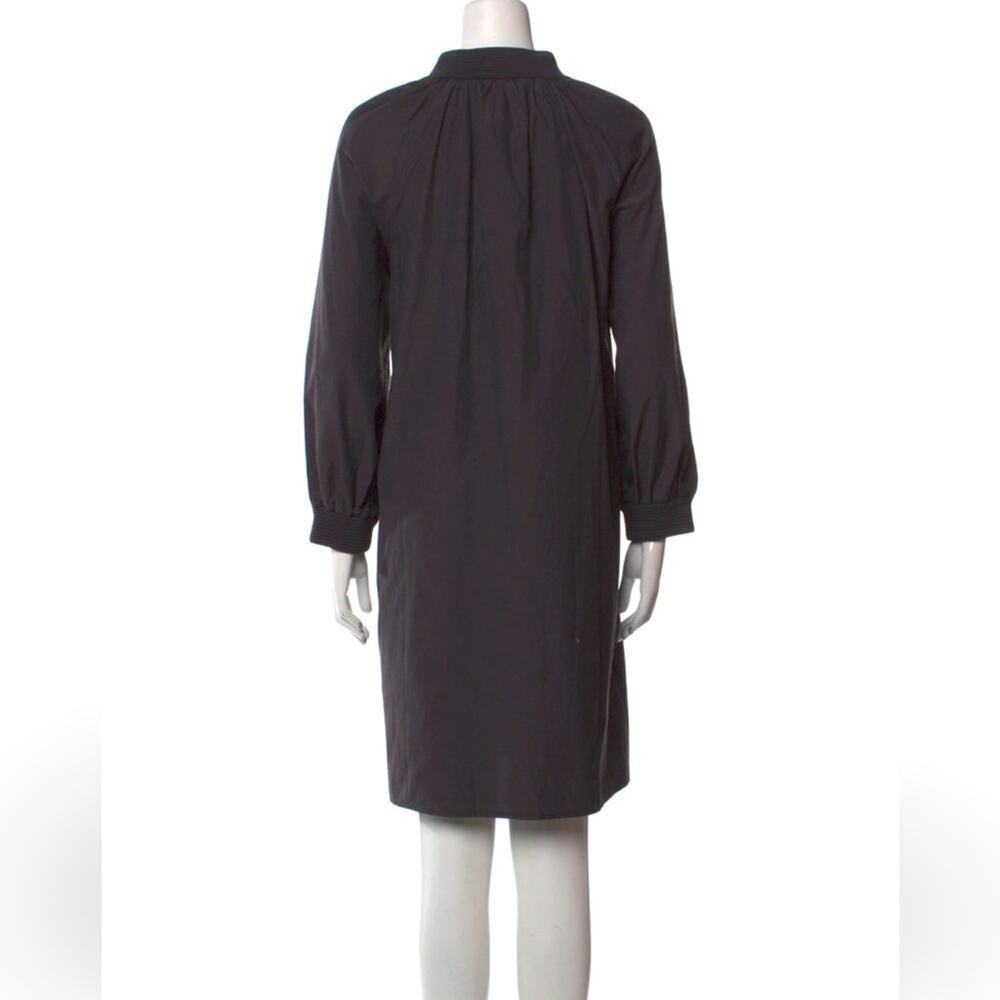 EUC Brochu Walker Black Lysett dress large shirt dress knee length v-neck pocket - Picture 2 of 8